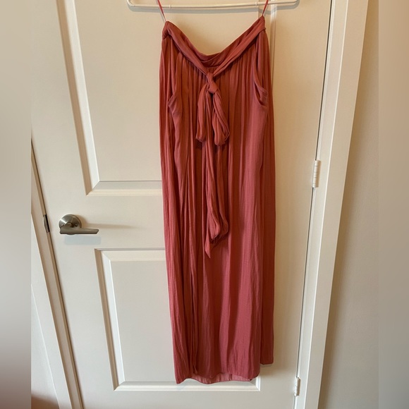 ZARA - Size XS - High waisted pink maxi skirt with bow - Picture 5 of 9